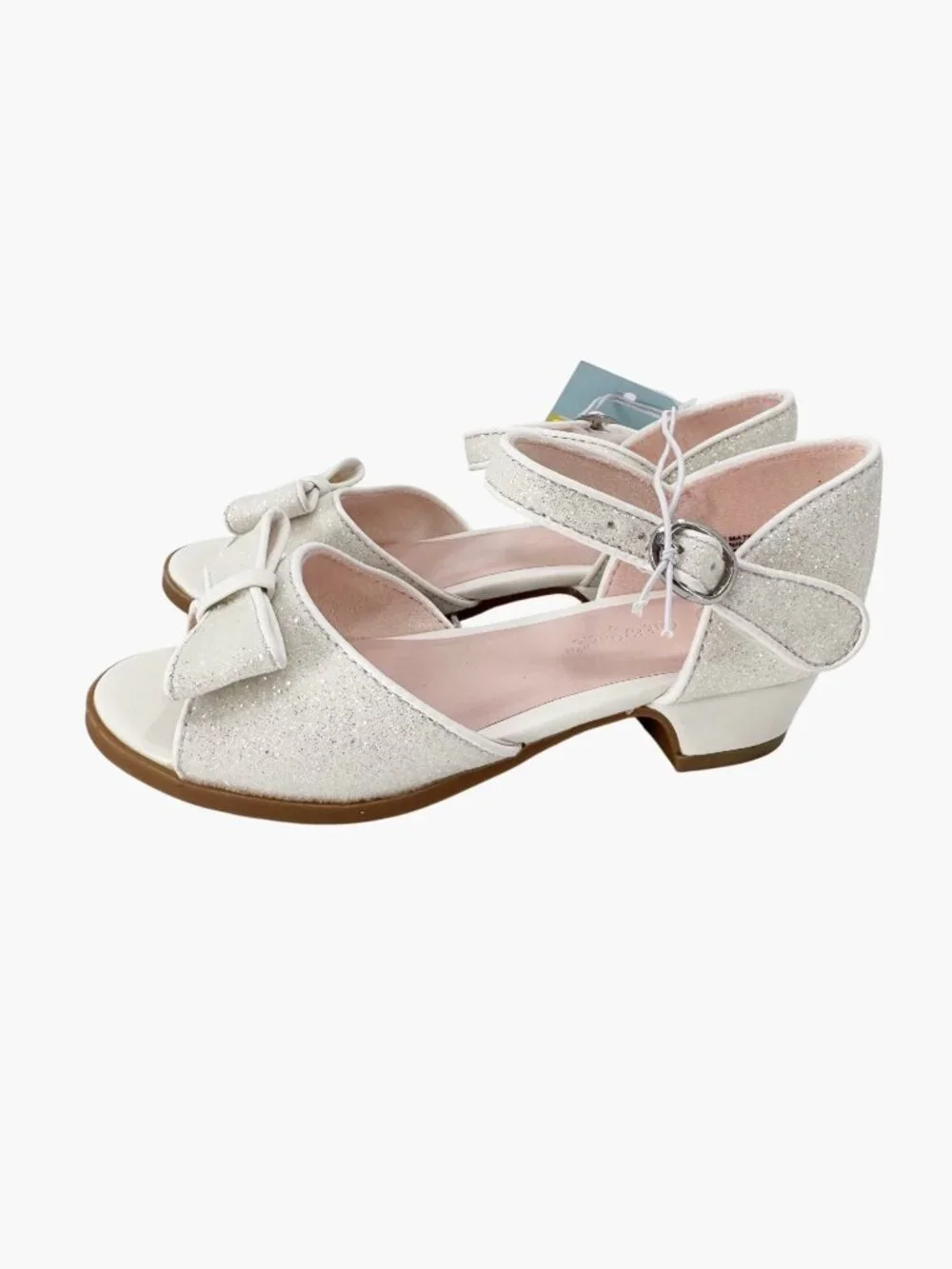 NEW Cat & Jack Toddler Girls' Hazina Peep Toe Low Contoured Dress Heels - White